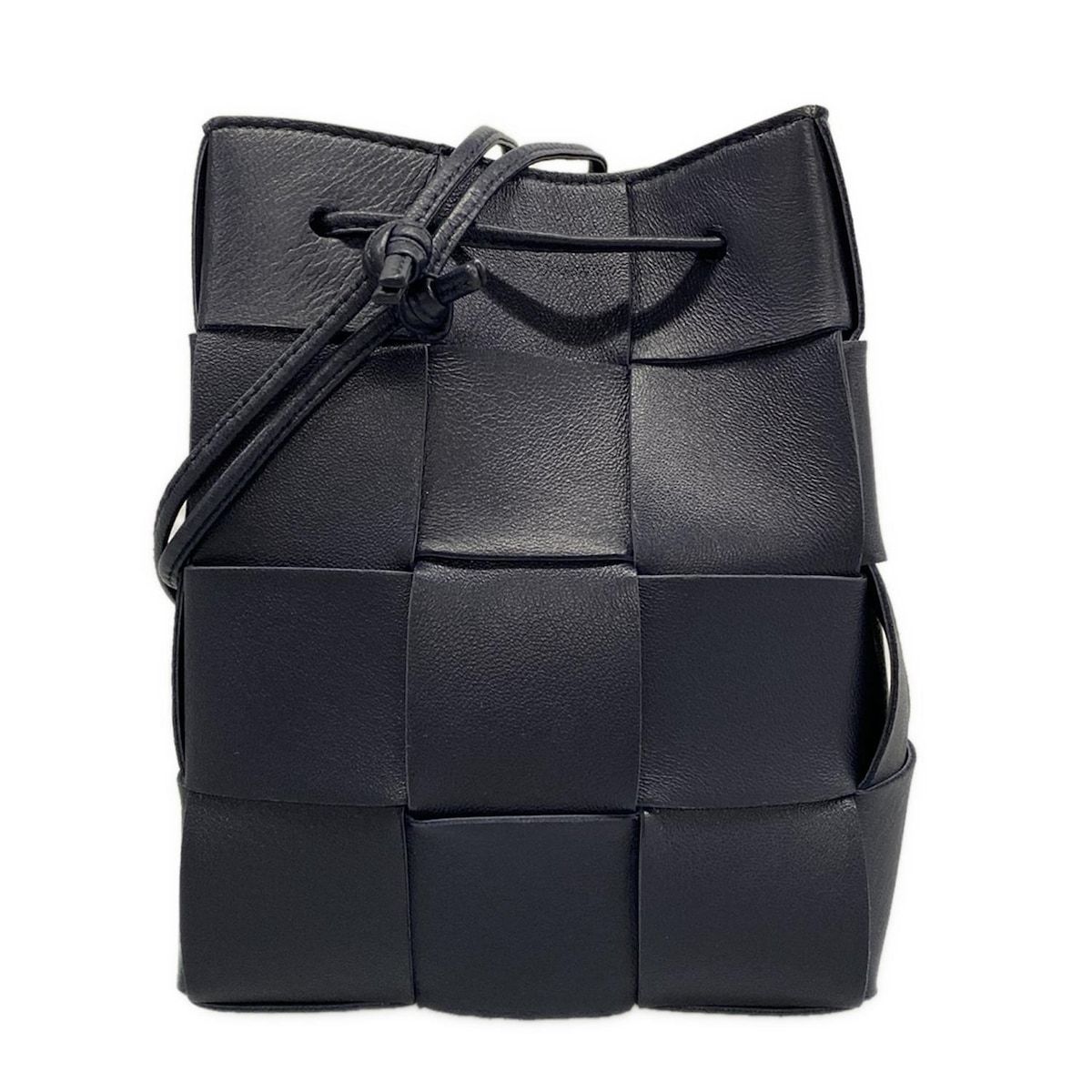 BOTTEGA VENETA(ボッテガヴェネタ) ショルダーバッグ スモール カセット クロスボディバケットバッグ ネイビー レザー