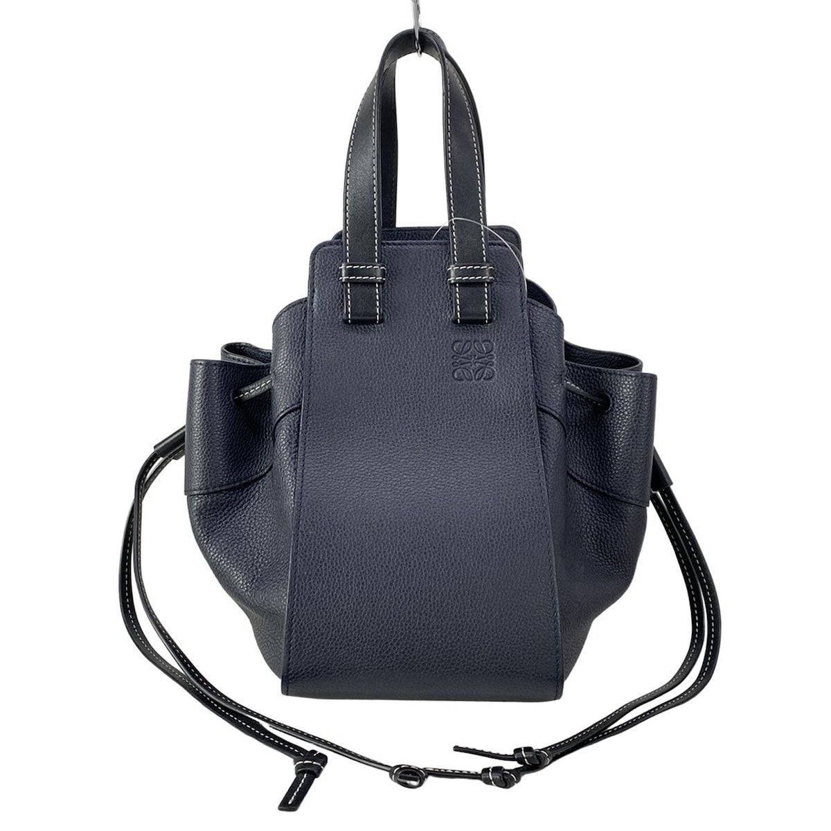 LOEWE(ロエベ) ハンドバッグ ハンモックドローストリングバッグスモール ネイビー レザー