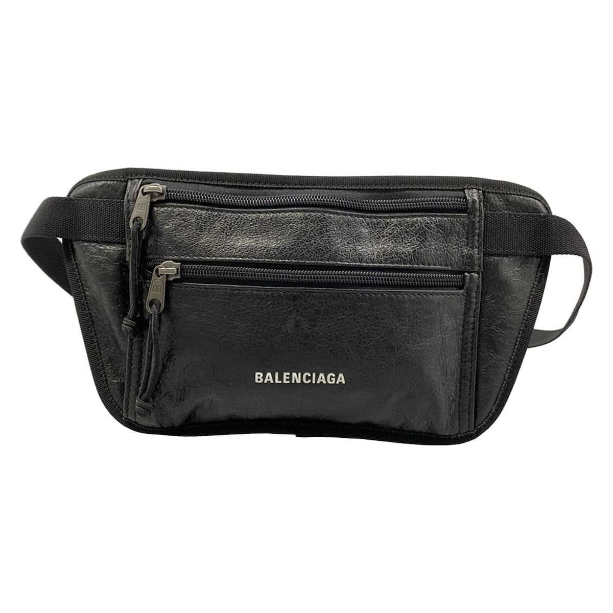 BALENCIAGA(バレンシアガ) ウエストポーチ ウィークエンド ベルトバッグ 618190 黒 レザー