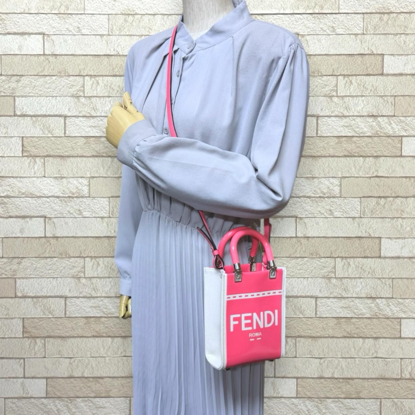 フェンディ サンシャインショッパー ミニ ショルダーバッグ パテント 