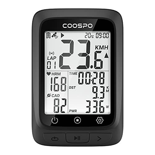 COOSPO サイクルコンピュータ GPS サイコン サイクリングコンピュータ 無線 ワイヤレス 自転車スピードメーター バッテリー内臓 Bluetooth5.0&ANT+対応 ケイデンススピードセンサー連続 IP67級防水 2.3インチディ bf3f8819