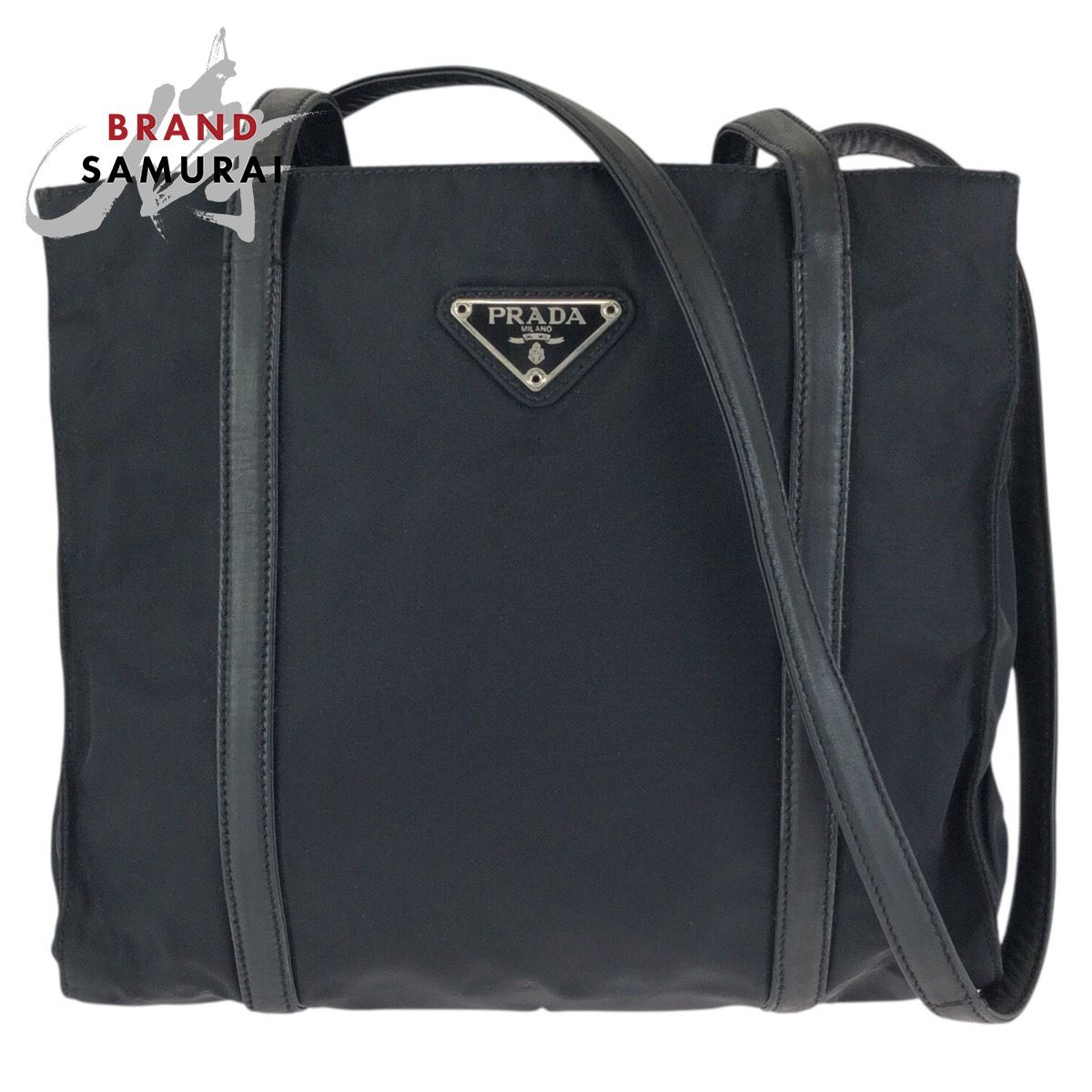 保存袋付 PRADA プラダ ショルダーバッグ ナイロン ブラック 三角 