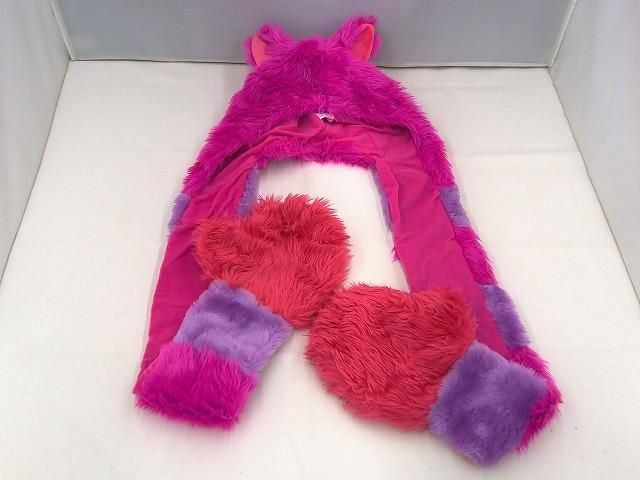 ディズニー 不思議の国のアリス チェシャ猫 マフラー付きファンキャップ 中古品