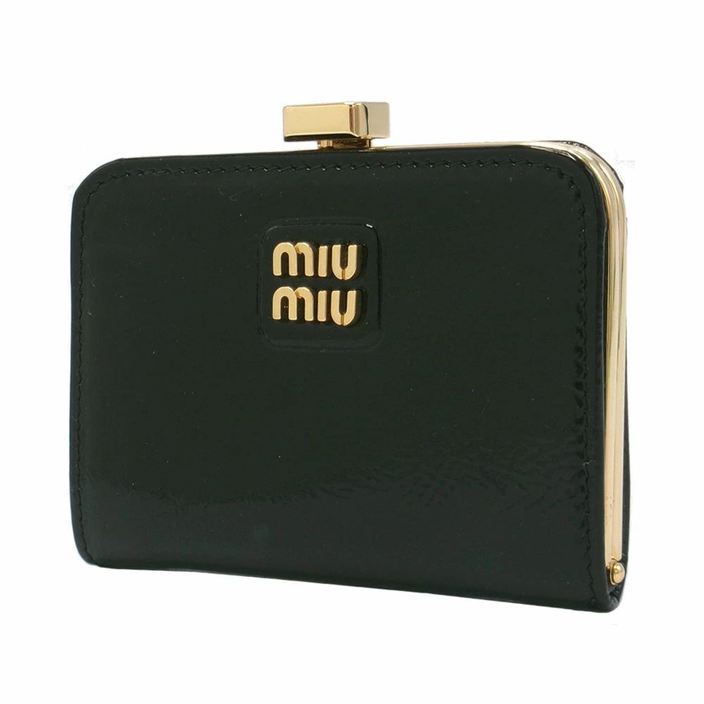 【新品】ミュウミュウ 財布 コインケース MIU MIU パテントレザー がま口 コインケース 9Y2E2Q PELLETTERIA COLORI V ARI (ブラック)アウトレット レディース 送料無料