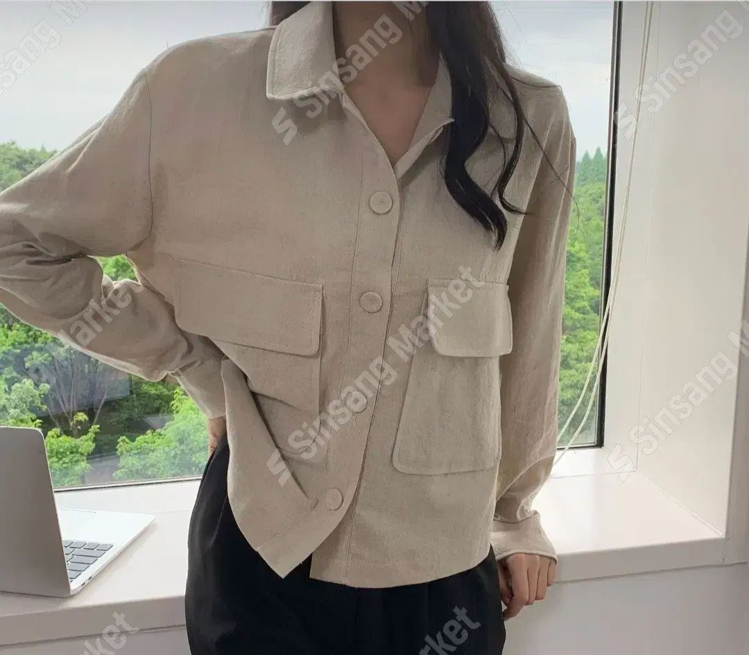 LYNN リネン ポケット ジャケット(新品)FOLLOW TO SEOUL 特価 5,859円
