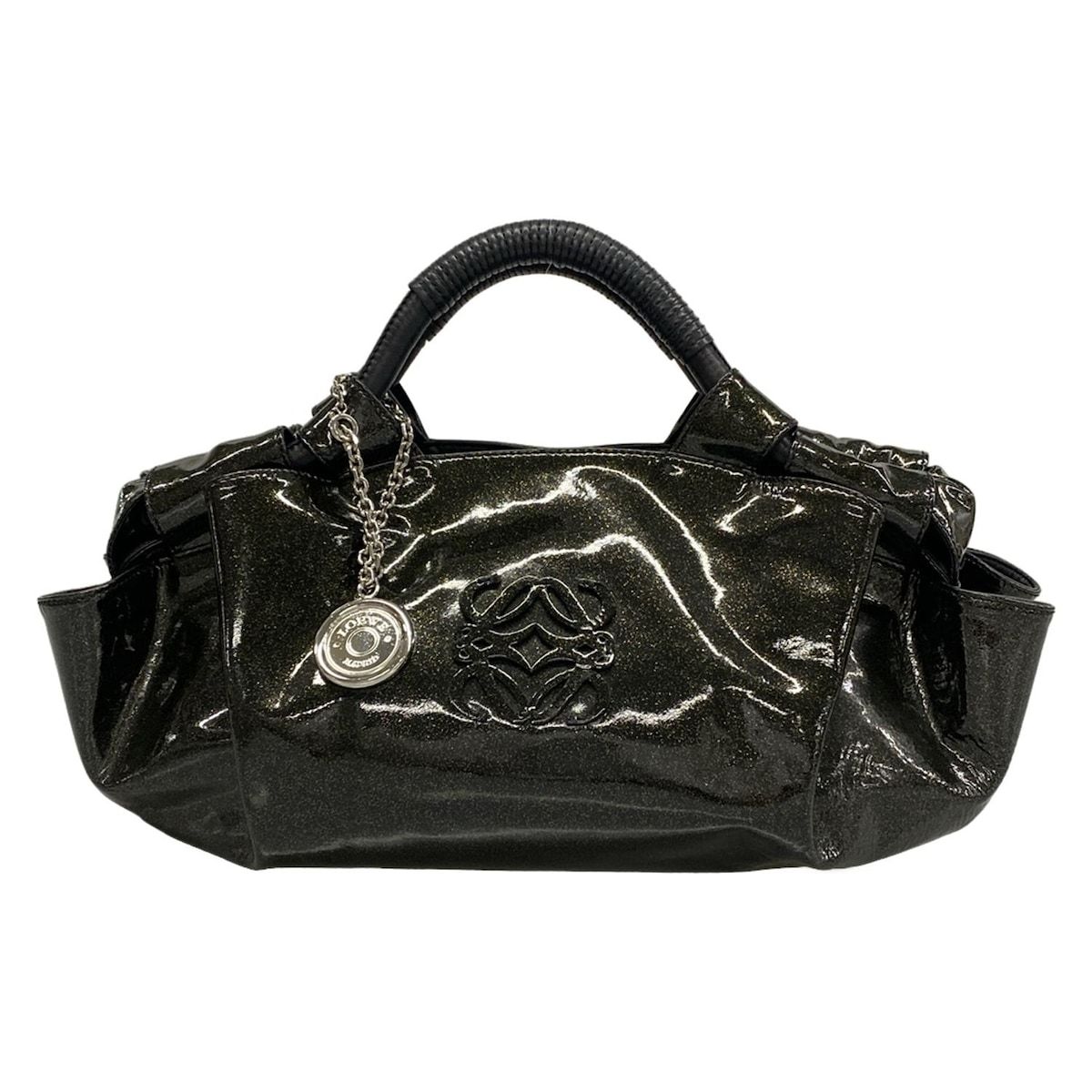 LOEWE(ロエベ) ハンドバッグ ナッパアイレ 黒 ラメ レザー