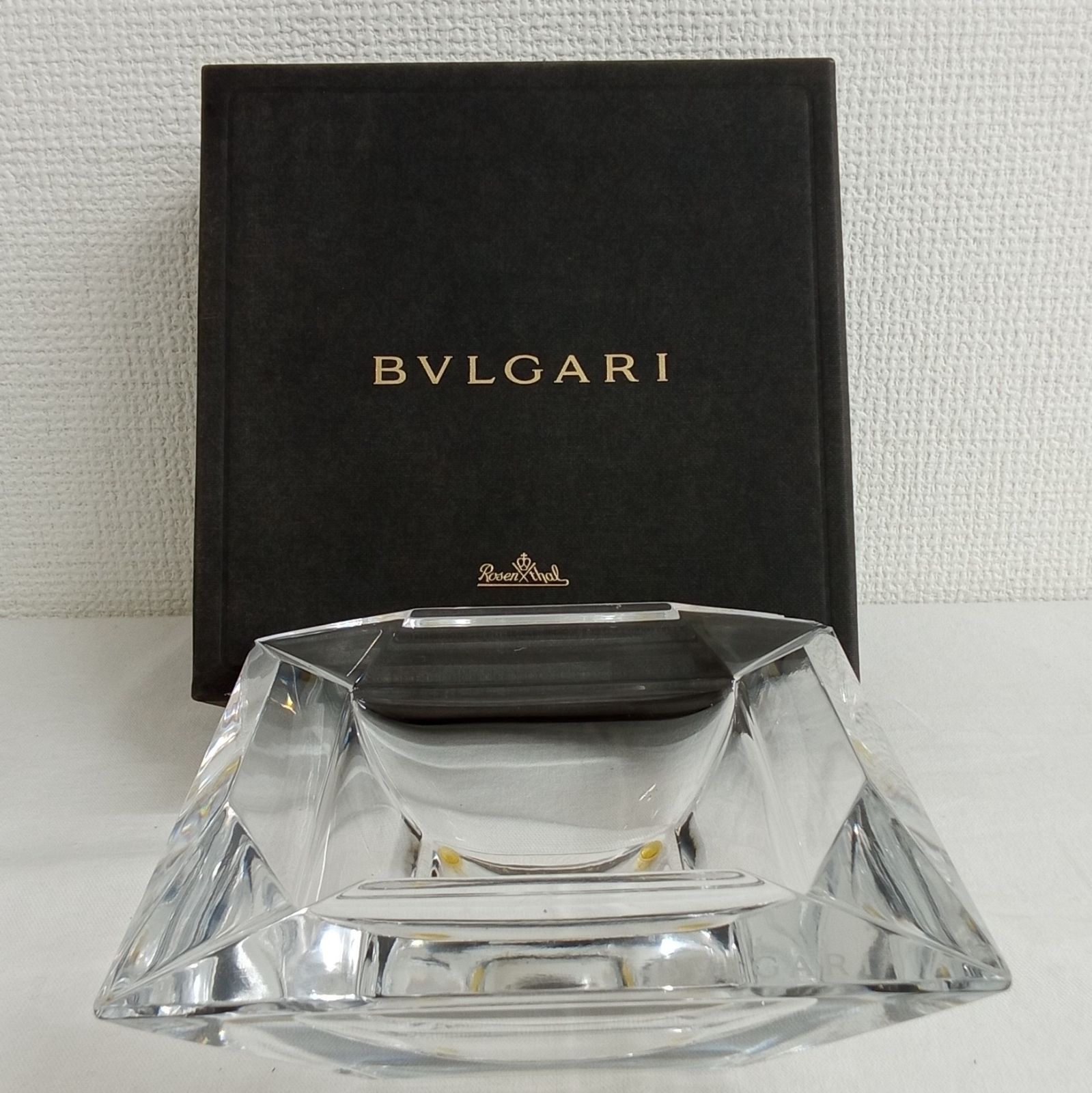 BVLGARI☓Rosenthal クリスタル灰皿 アッシュトレイ 箱付き AUM5-31E