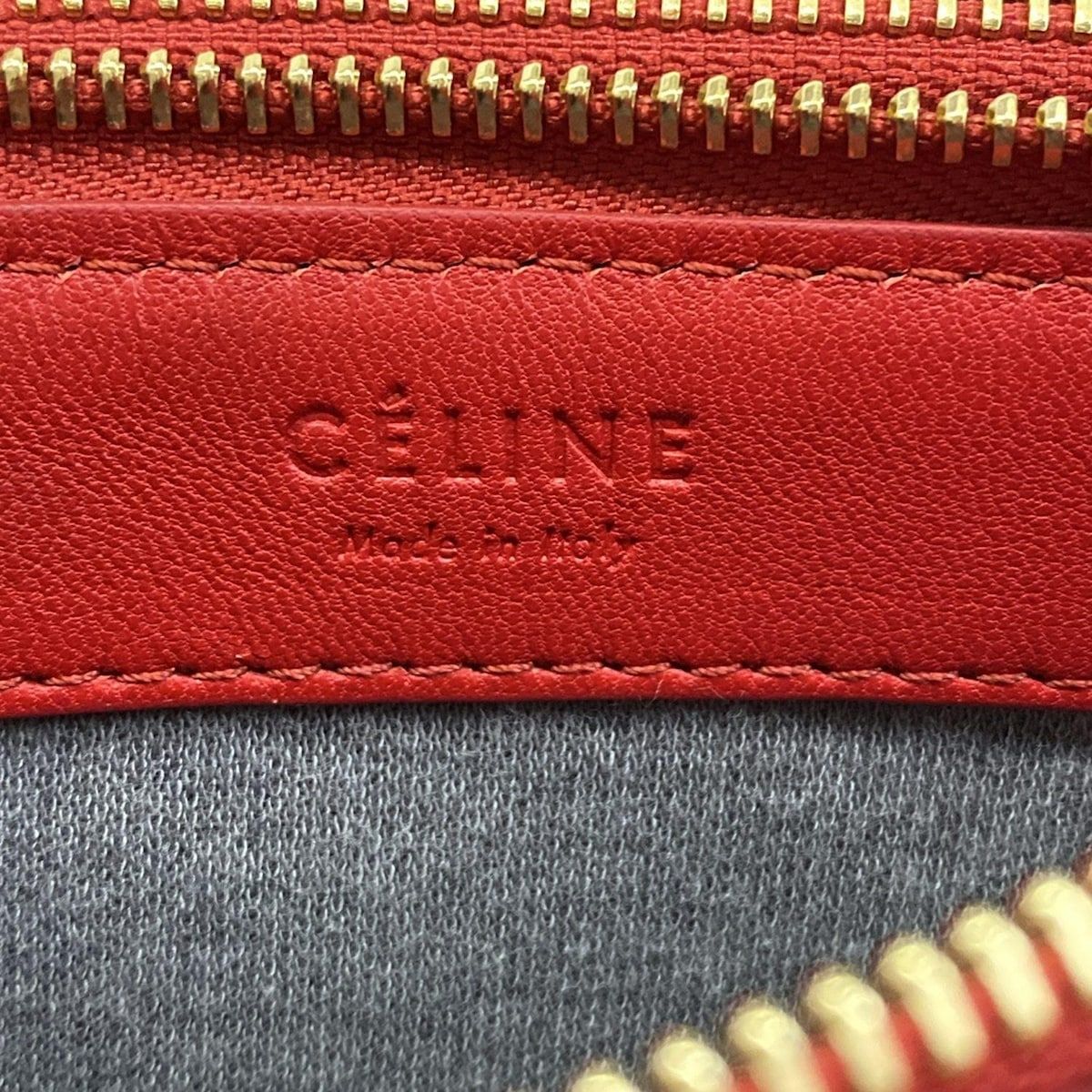 CELINE(セリーヌ) ショルダーバッグ トリオ レッド レザー - メルカリ