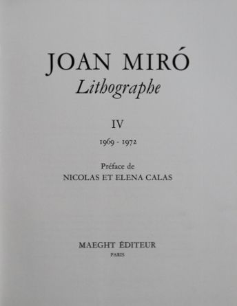 【書籍】ミロ リトグラフ総作品集4　1969-1972 カタログレゾネ miro lithographe4 仏語版