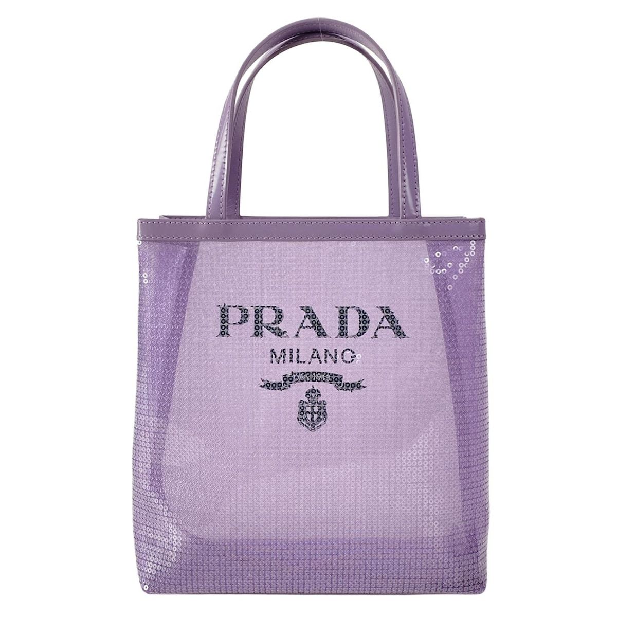 PRADA(プラダ) トートバッグ美品 スモール スパンコール メッシュ 