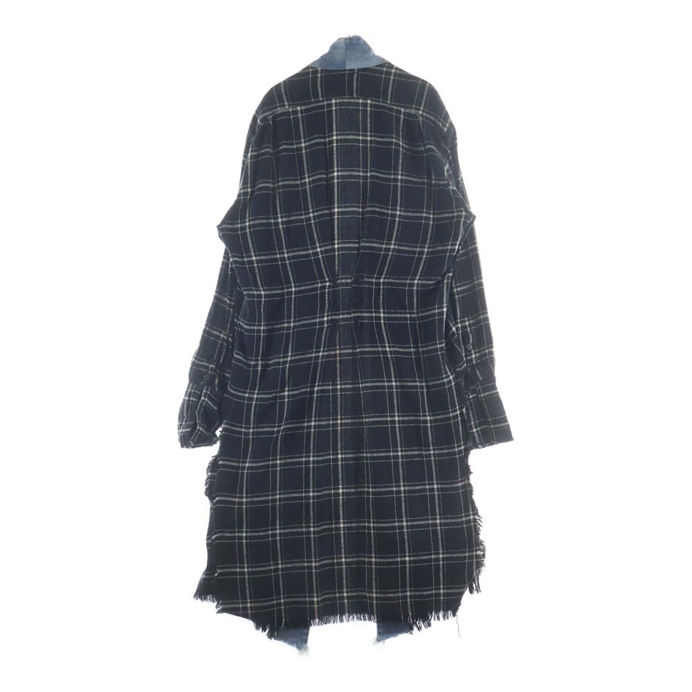 GREG LAUREN (グレッグローレン) BLACK PLAID LONG KIMONO ブラック