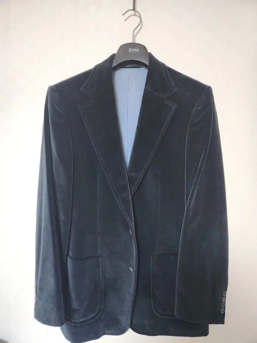 BOSS ツアーベルベット ジャケット ブルー ネイビー