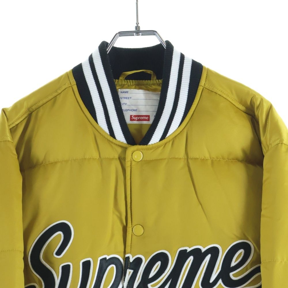 SUPREME シュプリーム 16AW Script Varsity Puffy Jacket スクリプトロゴ バーシティ パファージャケット イエロー SUPREME (シュプリーム) 16AW Script Varsity Puffy Jacket スクリプト