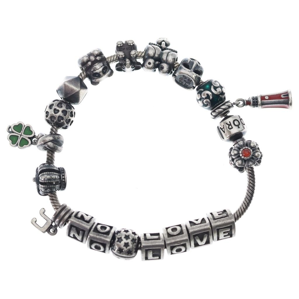 PANDORA (パンドラ) マルチモチーフ ビジューブレスレット シルバー