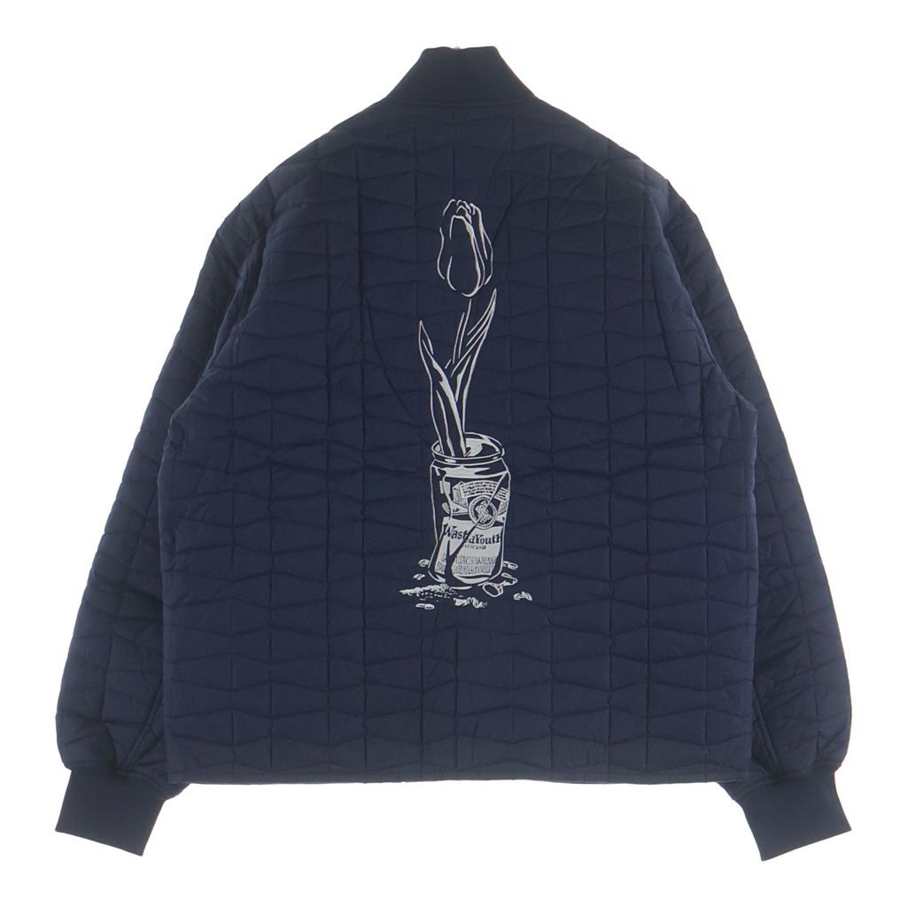 WASTED YOUTH ウェイステッドユース Quilt Puff Jacketロゴデザイン キルティング パファージャケット ブラック WY26JK006 WASTED YOUTH (ウェイステッドユース) Quilt Puff Jacketロゴデザイン
