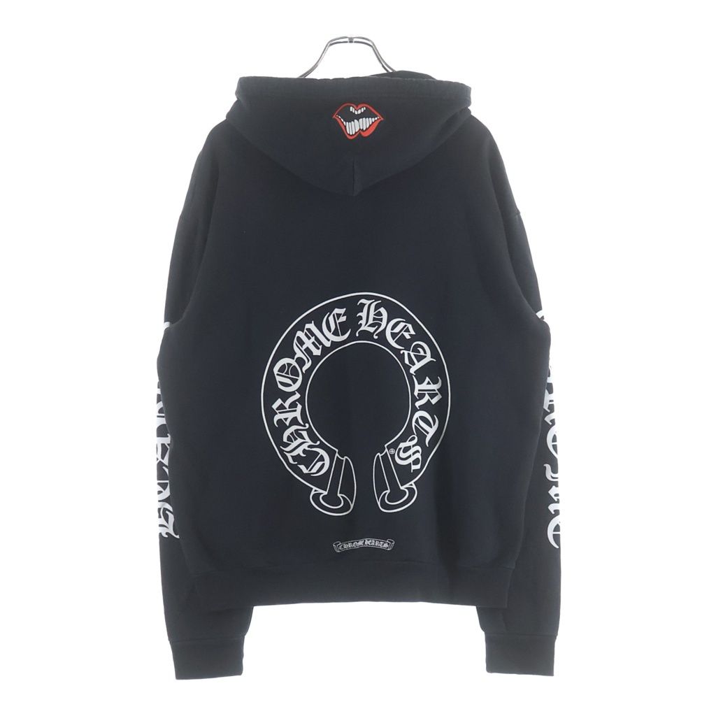 CHROME HEARTS (クロムハーツ) ×MATTY BOY Chomper Horseshoe Hoodie マッティボーイ チョンパーホースシュープリント プルオーバースウェットパーカー フーディー ブラック 95,288円