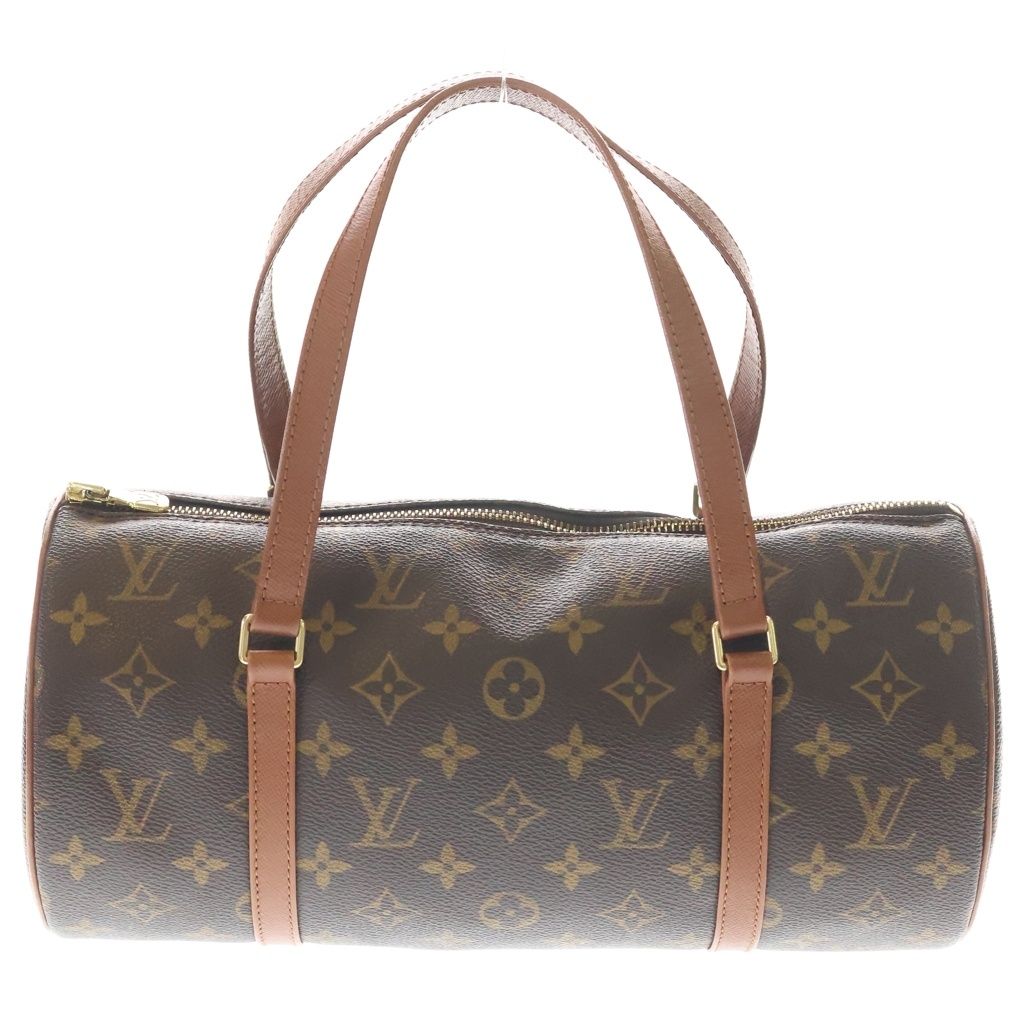 LOUIS VUITTON (ルイヴィトン) モノグラム パピヨン30 ボストンバッグ ハンドバッグ ブラウン レザー×PVC M51365 ゴールド金具