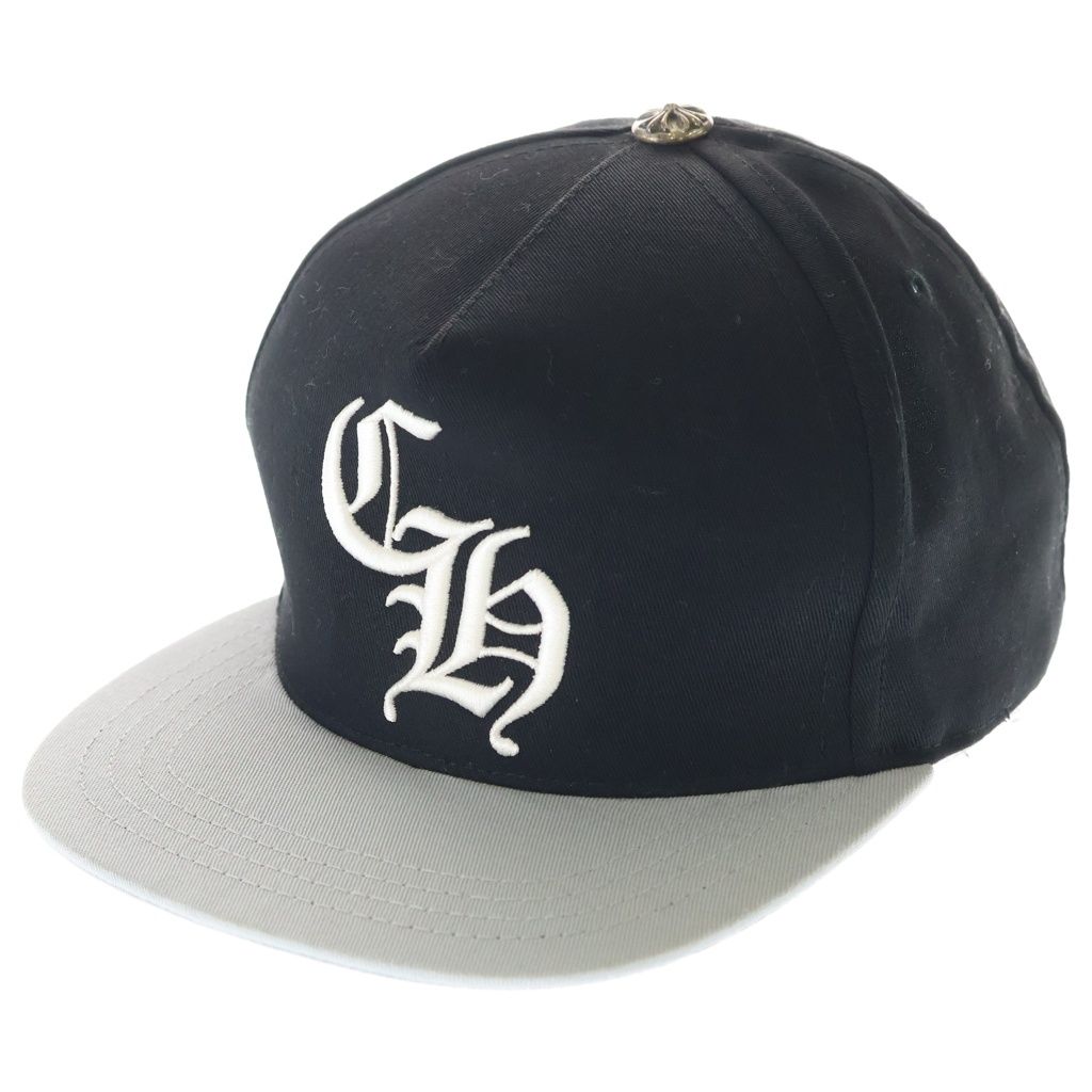 CHROME HEARTS (クロムハーツ) CH HAT CHロゴ刺繍ベースボールキャップ ブラック/シルバー
