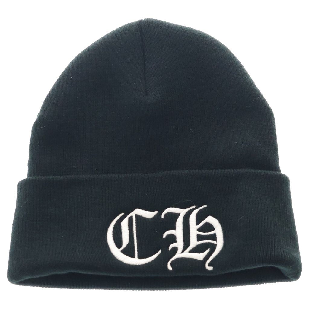CHROME HEARTS (クロムハーツ) WOOL WATCH CAP ウール ワッチキャップ CH刺繍 ビーニー ニットキャップ 帽子 ブラック