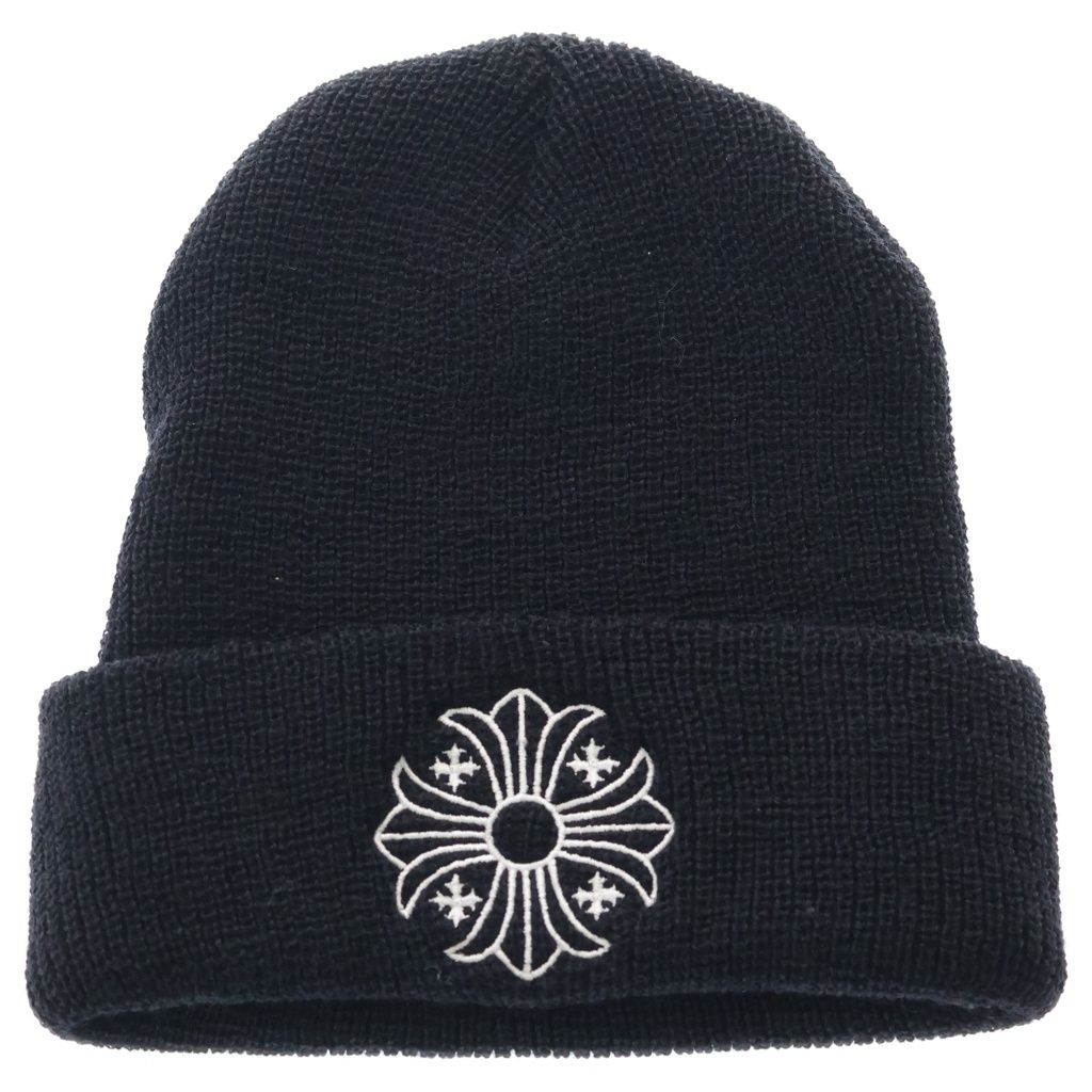 CHROME HEARTS (クロムハーツ) WOOL WATCH CAP CHプラス刺繍 ウール ビーニー ニットキャップ 帽子 ブラック