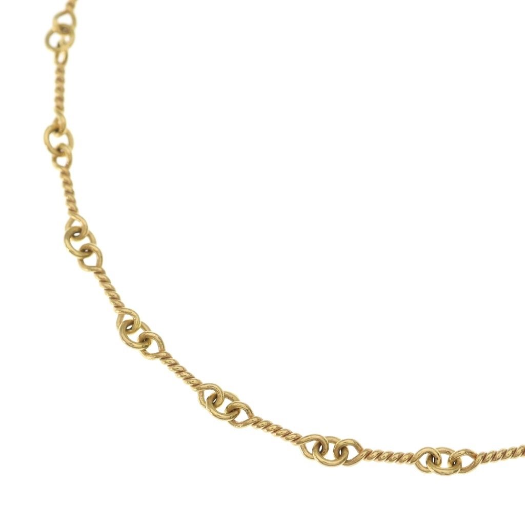 CHROME HEARTS (クロムハーツ) 22K NECKCHAIN T16 ツイストチェーンネックレス 16inch ゴールド BCA013