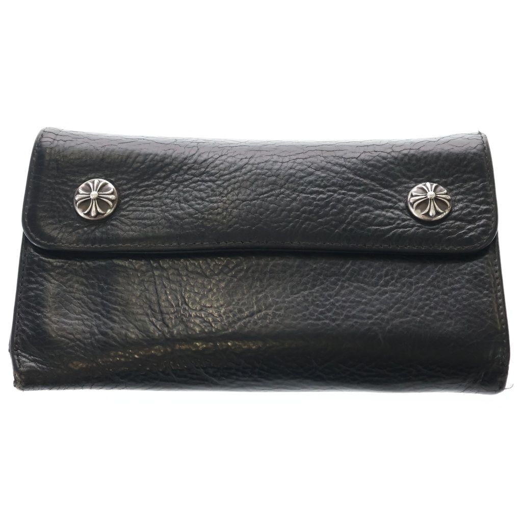 CHROME HEARTS (クロムハーツ) WAVE ウェーブ レザーウォレット 財布 ブラック BCA375