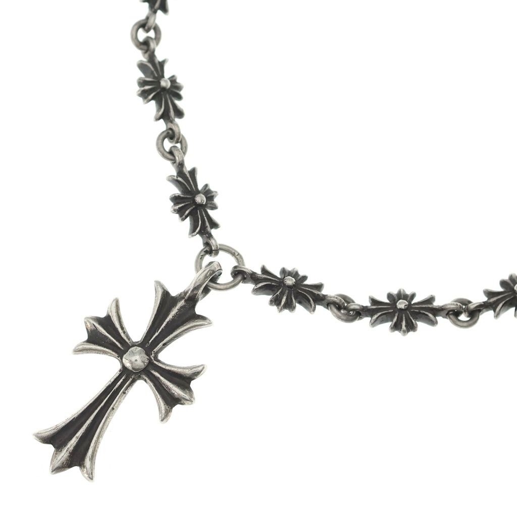 CHROME HEARTS (クロムハーツ) オールド TINY E CH PLS TINY CH CROSS タイニーE CHプラスリンク タイニーCHクロス ネックレス シルバー