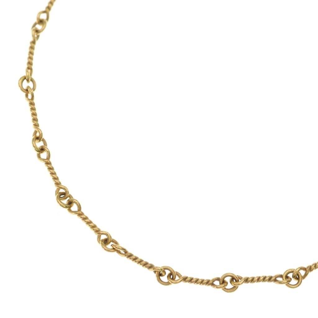 CHROME HEARTS (クロムハーツ) 22K NECKCHAIN T16 ツイストチェーンネックレス 16inch ゴールド BCA013
