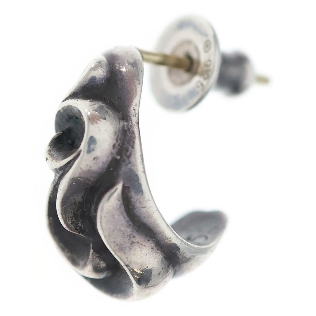 CHROME HEARTS (クロムハーツ) CARVED TEARDROP カーブドティアドロップ ピアス シルバー BCA091