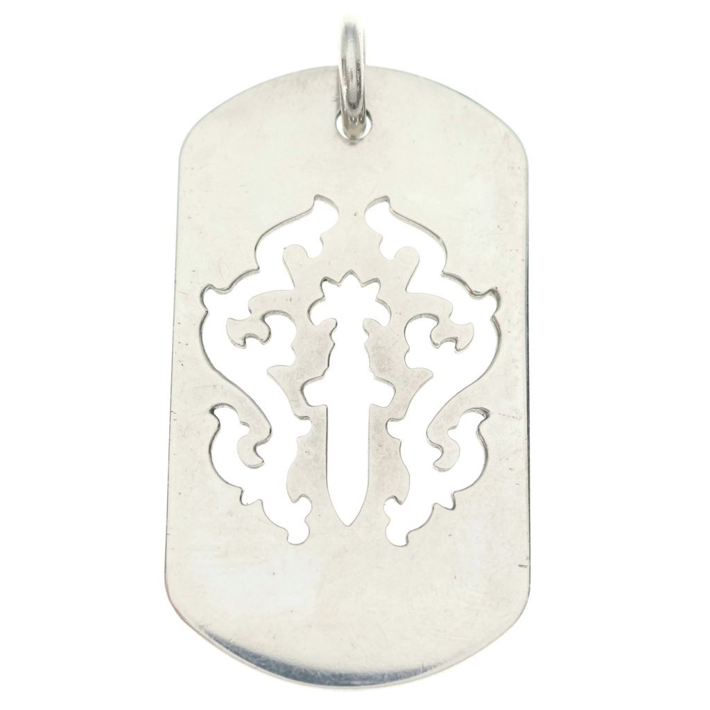 CHROME HEARTS (クロムハーツ) D TAG LRG DAGGER ダガーカットアウトドッグタグ ラージドッグタグネックレストップ