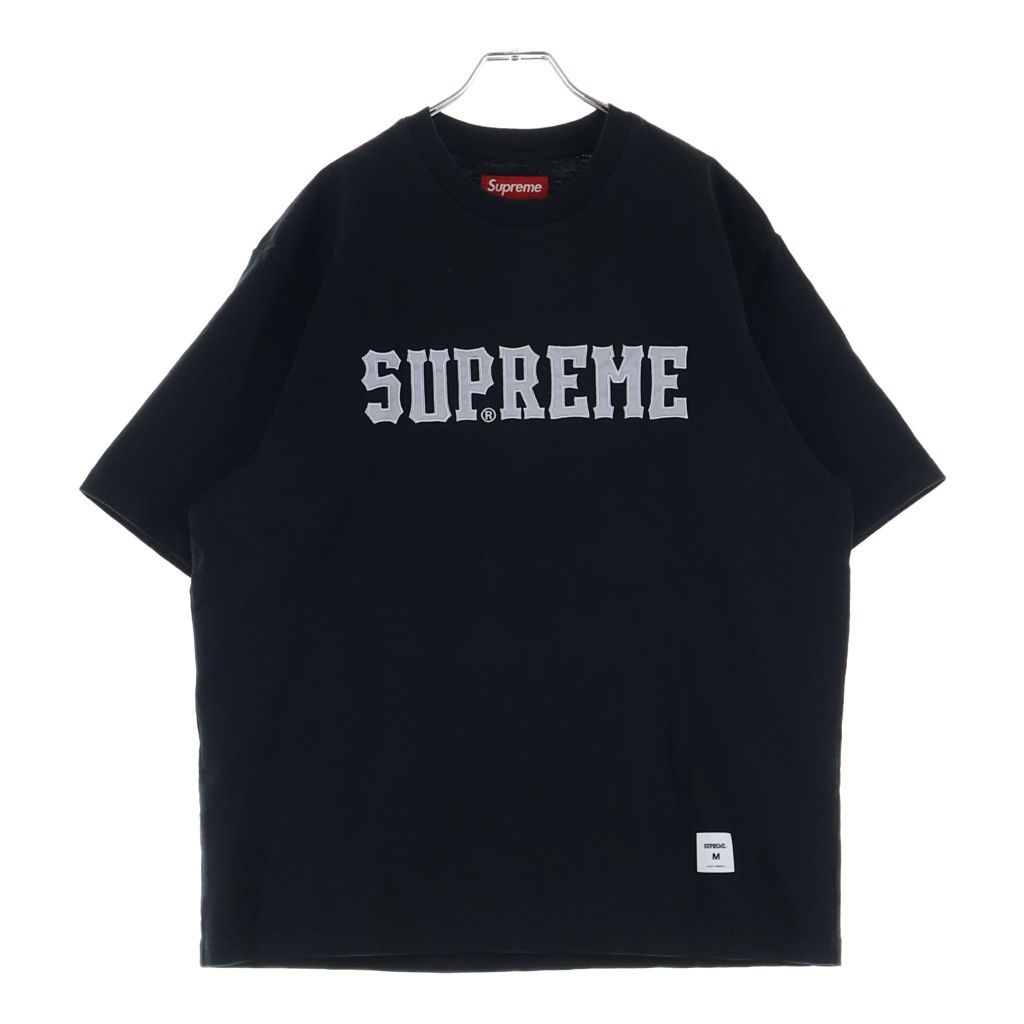 SUPREME (シュプリーム) 24AW Twill Applique S/S Top ツイルアップリケ 半袖Tシャツカットソー ブラック