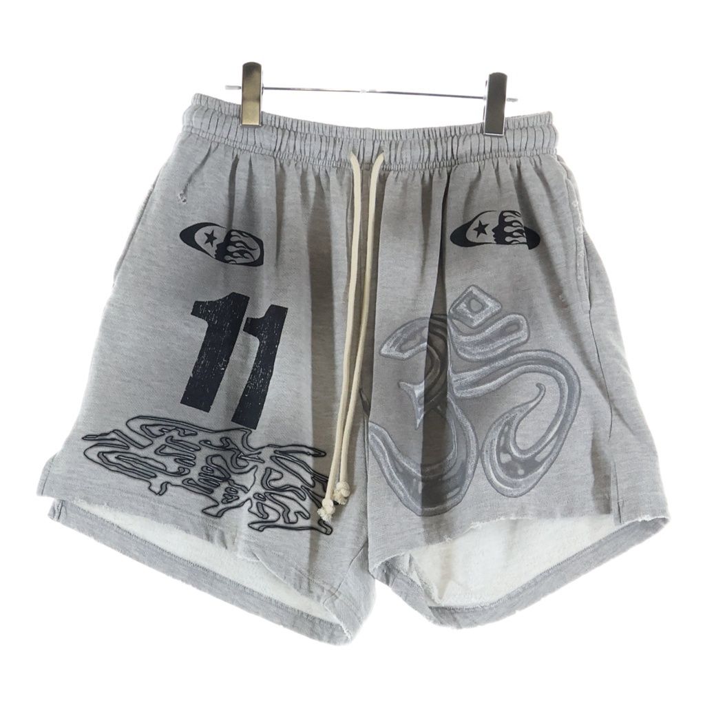 NO BRAND (ノーブランド) Hell Star 24AW Yoga Shorts グラフィックプリント ヨガショーツ グレー