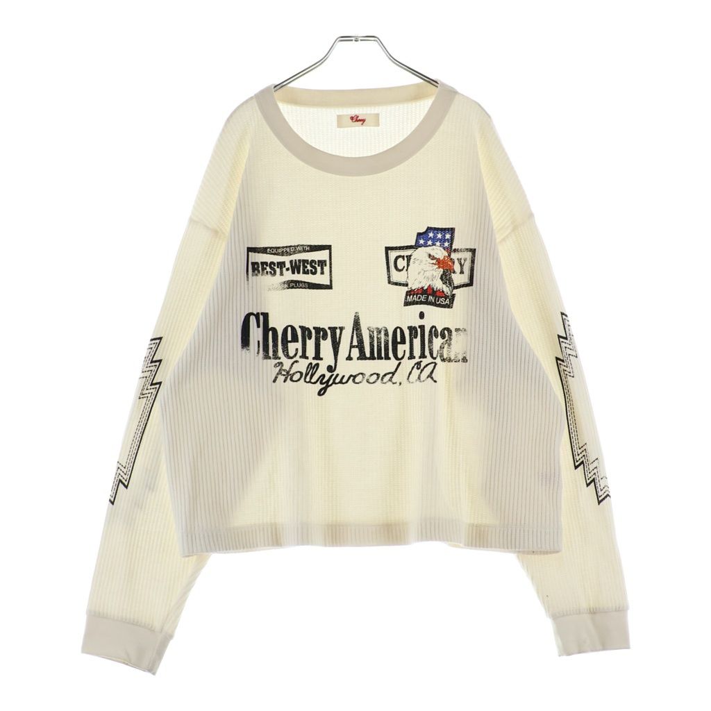 NO BRAND (ノーブランド) 【Cherry】チェリー Best West Thermal サーマル 長袖Tシャツ ロングスリーブカットソー ホワイト