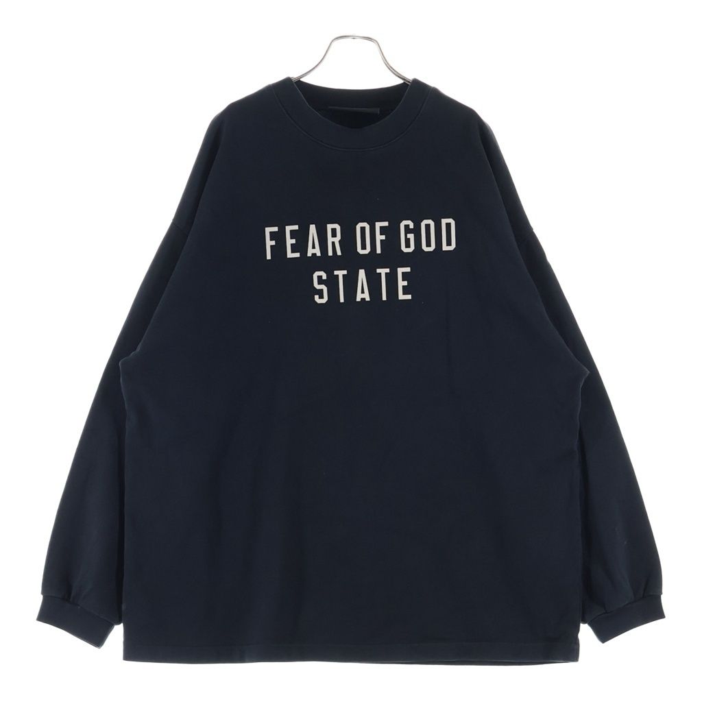 FEAR OF GOD ESSENTIALS (フィアオブゴッド エッセンシャルズ) STATE LOGO LONGSLEEVE TEE ロングスリーブTシャツ カットソーブラック