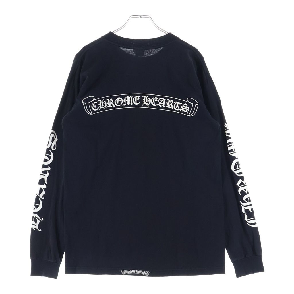 CHROME HEARTS (クロムハーツ) OLD CH SCROLL LOGO L/S TEE スクロールロゴ アームプリント ロングスリーブカットソー 長袖Tシャツ ブラック