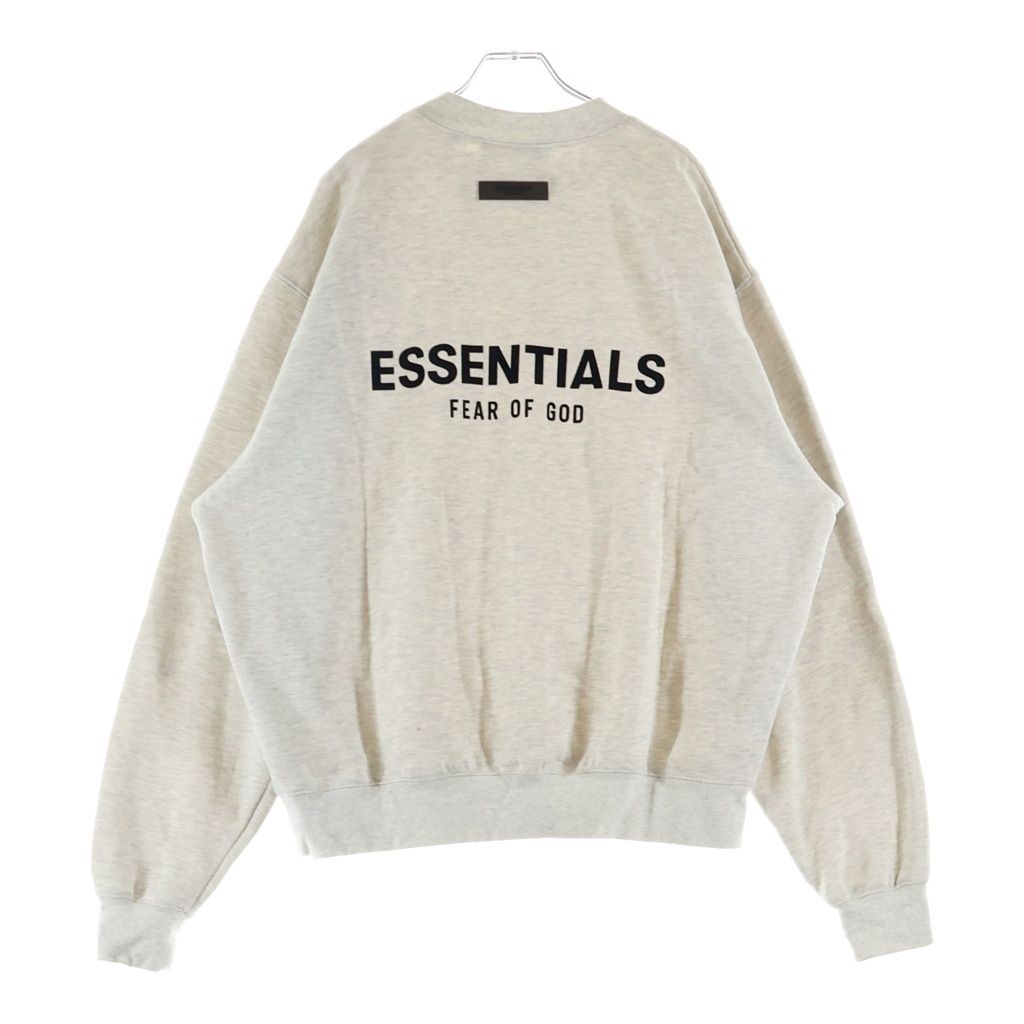 FEAR OF GOD ESSENTIALS (フィアオブゴッド エッセンシャルズ) ラバーロゴ モックネック 長袖スウェット トレーナー グレー