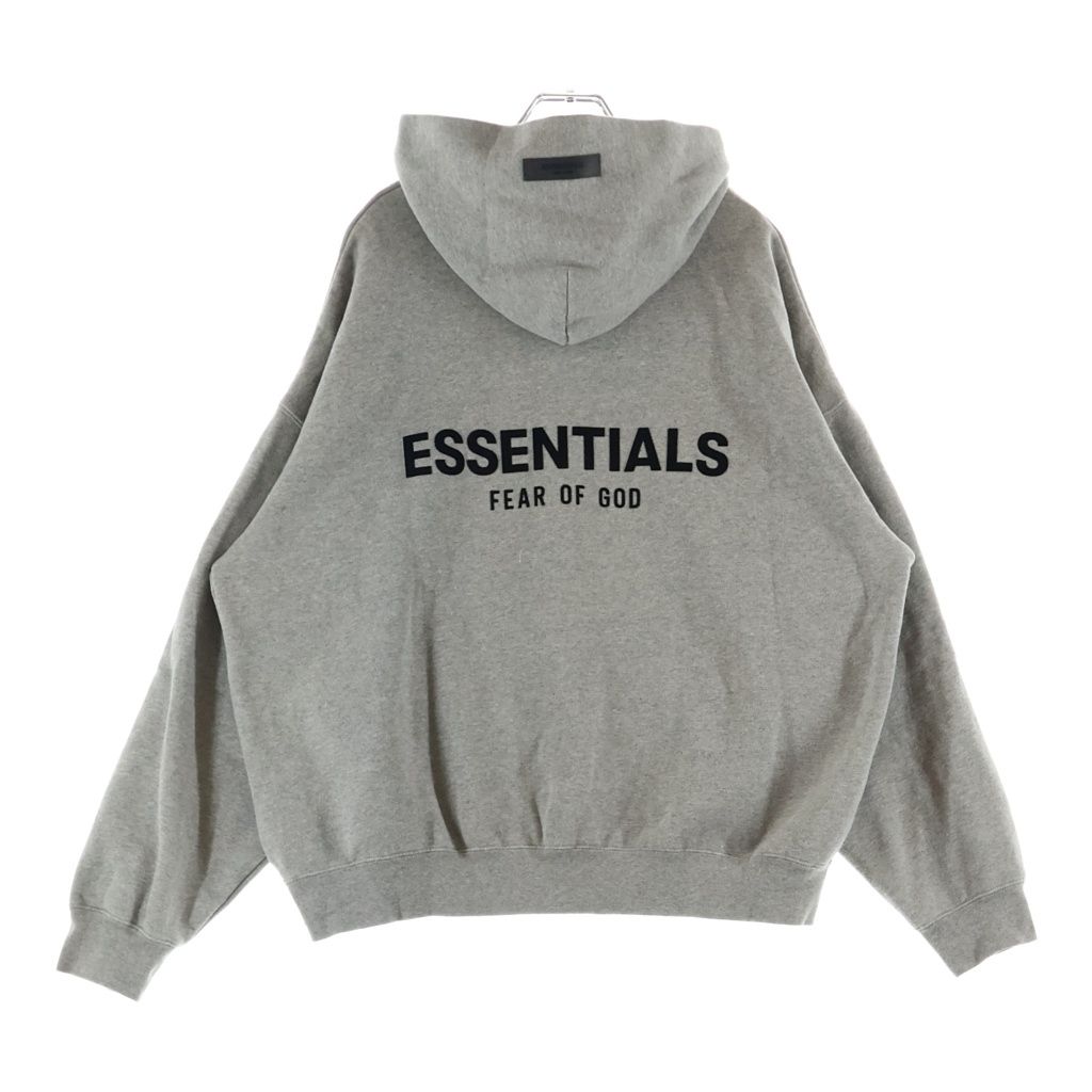 FEAR OF GOD ESSENTIALS (フィアオブゴッド エッセンシャルズ) バックロゴ フーディー プルオーバー スウェットパーカー グレー