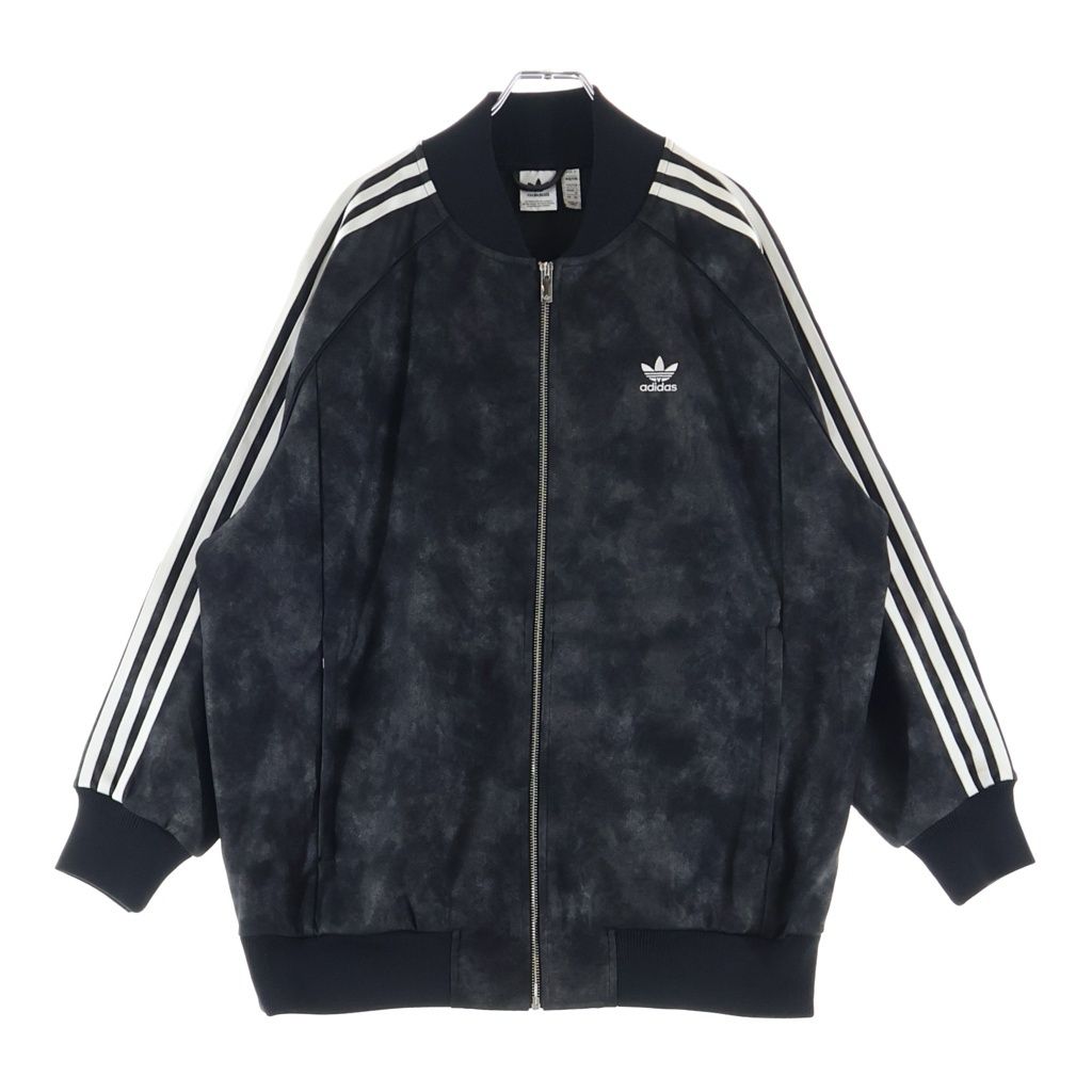 adidas (アディダス) プレミアム オーバーサイズ SST リュクス トラックトップ ジップアップ トラックジャケット ブラック IY8054