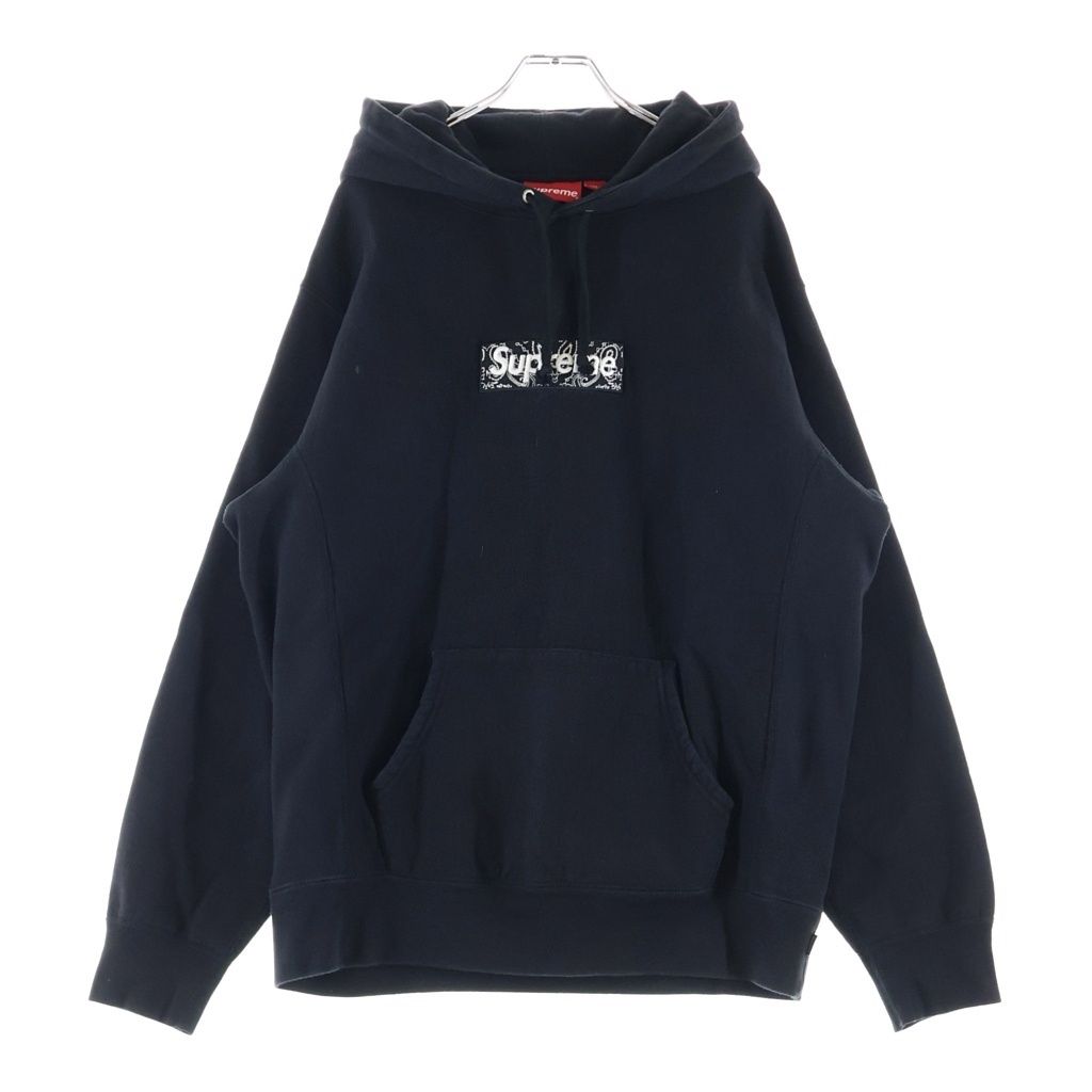 SUPREME (シュプリーム) 19AW Bandana Box Logo Hooded Sweatshirt バンダナボックスロゴ スウェットプルオーバーパーカー フーディー ブラック