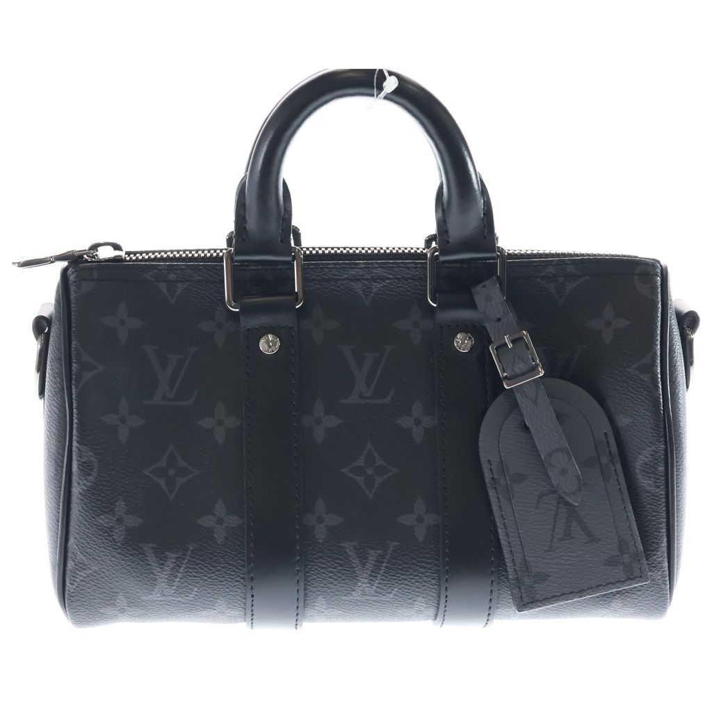LOUIS VUITTON (ルイヴィトン) モノグラムエクリプス シティキーポル 2WAYバッグ ハンドバッグ ショルダーバッグ ボストンバッグ ブラック レザー×PVC M45936 シルバー金具