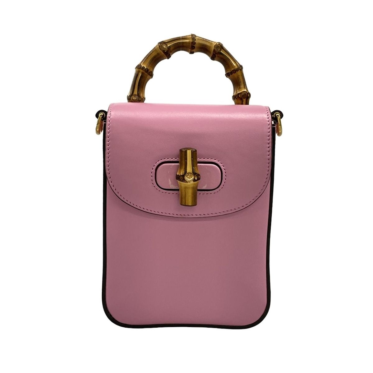 GUCCI(グッチ) ハンドバッグ バンブー 702106 ピンク ミニバッグ レザー