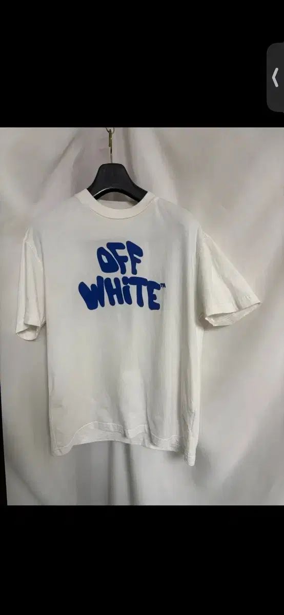 オフホワイト ブルー グラフィティ ロゴ Tシャツ 白 オーバーサイズ 感