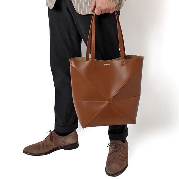 26SSモデル ロエベ LOEWE メンズ PUZZLE TOTE MEDIUM パズル フォルド トートバッグ ミディアム【4927 SQUIRREL】 A657G50X01 4927/【2026SS】m-bag