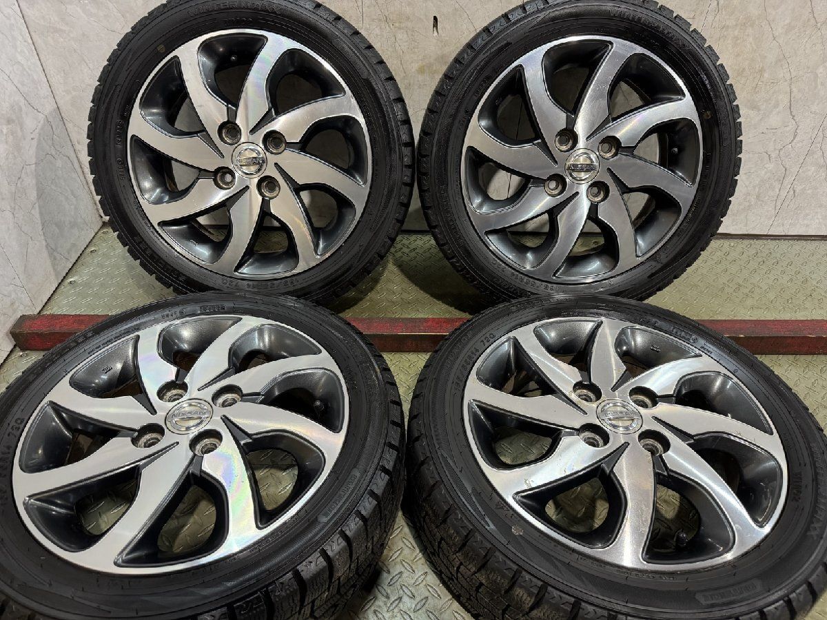 【DUNLOP WINTER MAXX WM02 165/55R14】スタッドレス【日産 ルークス 純正ホイール 14インチ 4.5J4HPCD100+50】22年製 バリ溝　(MTO337)