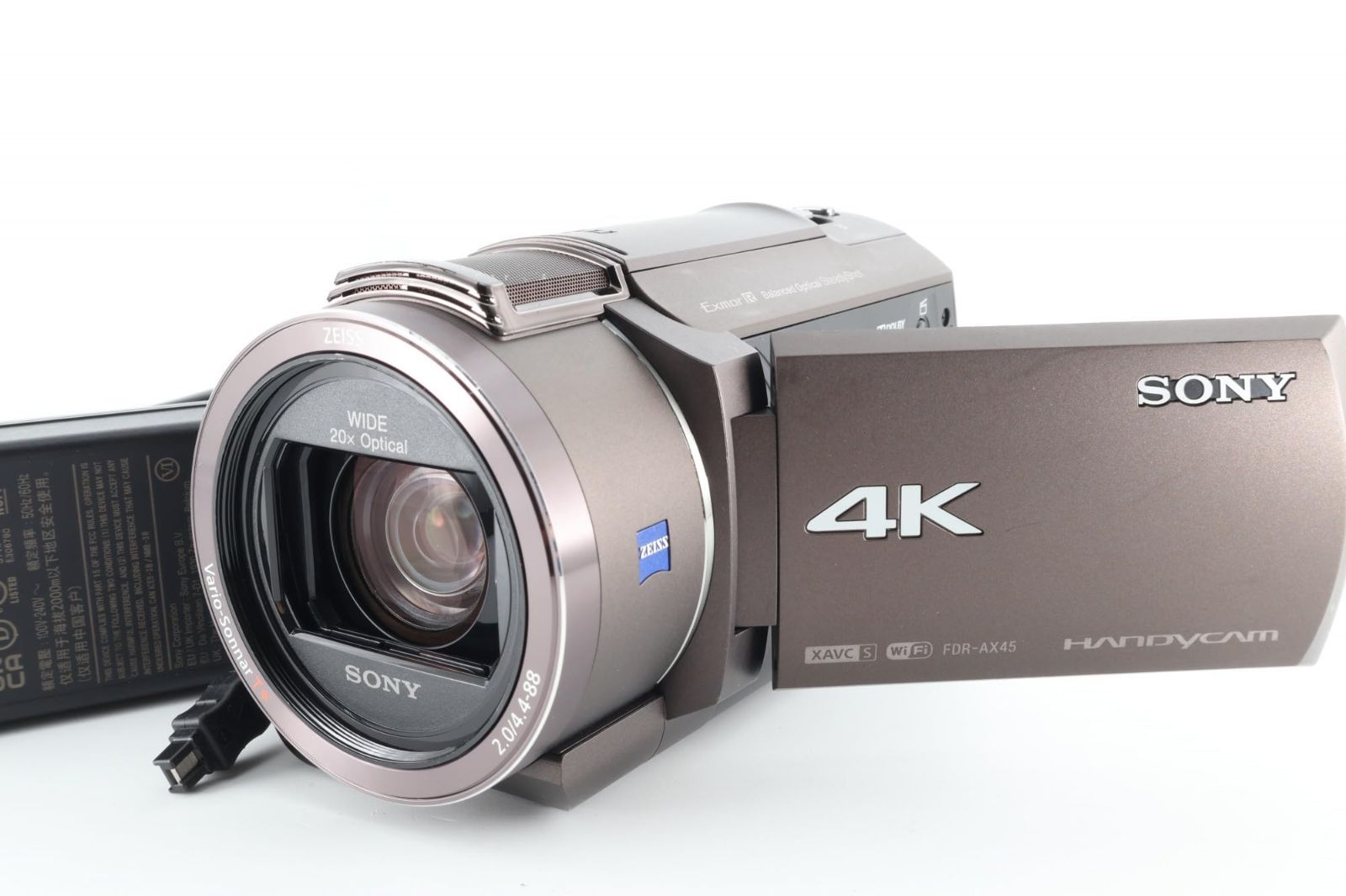 SONY(ソニー) 4K ビデオカメラ Handycam FDR-AX45(2018年モデル) ブロンズブラウン 内蔵メモリー64GB 光学ズーム20倍 空間光学手ブレ補正 FDR-AX45 TI