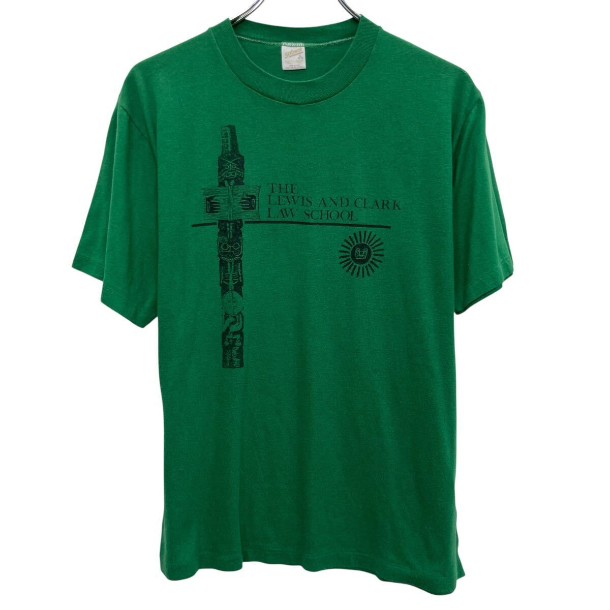 70s USA製 Sportswear 半袖 プリントTシャツ L グリーン スポーツ 