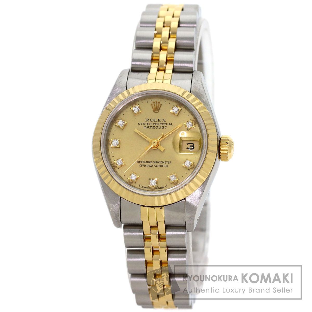 ROLEX ロレックス 69173G デイトジャスト 10P ダイヤモンド 腕時計 SS SSxK18YG K18YG レディース [中古]