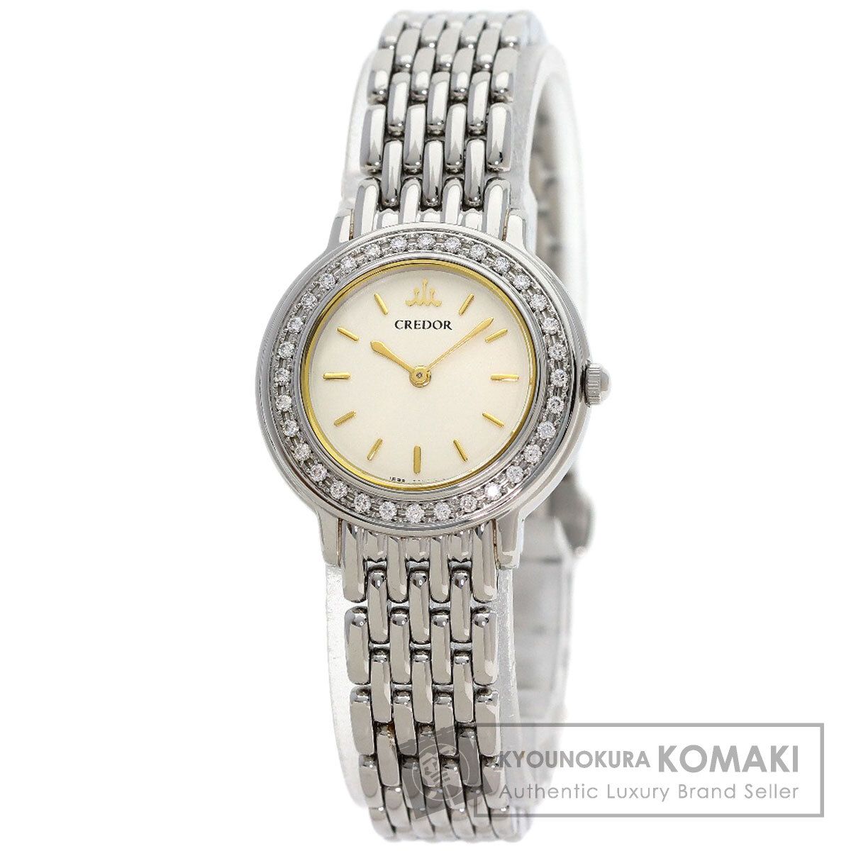 SEIKO セイコー 1E70-0AW0 クレドール ダイヤモンドベゼル 腕時計 SS SS ダイヤモンド レディース [中古]