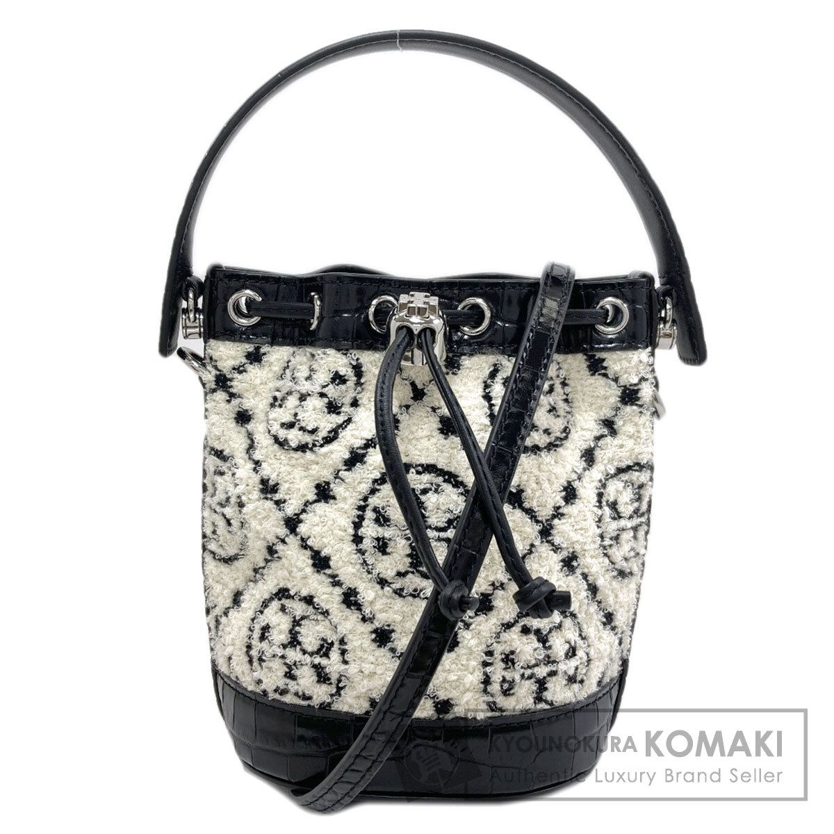 Tory Burch トリーバーチ ブークレ ミニバケット 2WAY ハンドバッグ パイル レディース [中古]