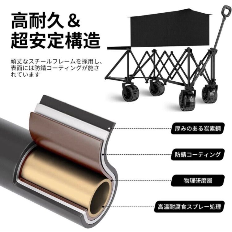 新品】アウトドアワゴン 210L キャリーワゴン キャリーカート 